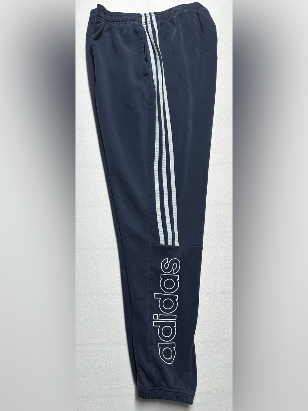 adidas Men’s XL Navy 3 Stripe Logo Track Pants Joggers Athletic Sweatpants
